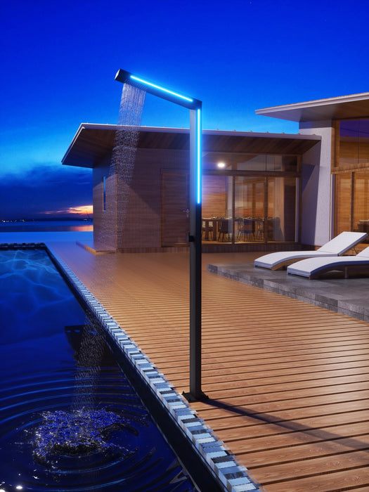 POOLIMEX GPS016/ANG SENSE Grifería De Piscina Led Light Acero S.316 Negro Mate