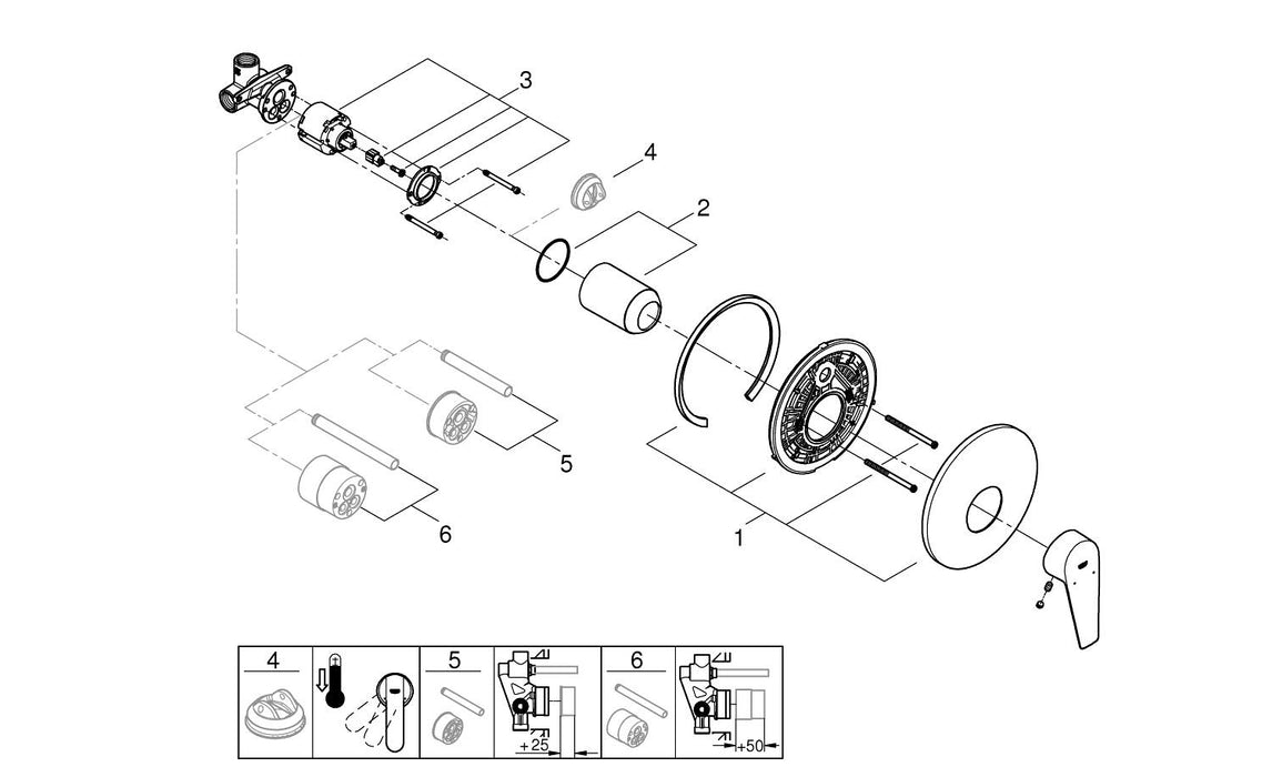 GROHE 24 168 A01 ESSENCE Monomando de ducha 1/2" grafito brillo