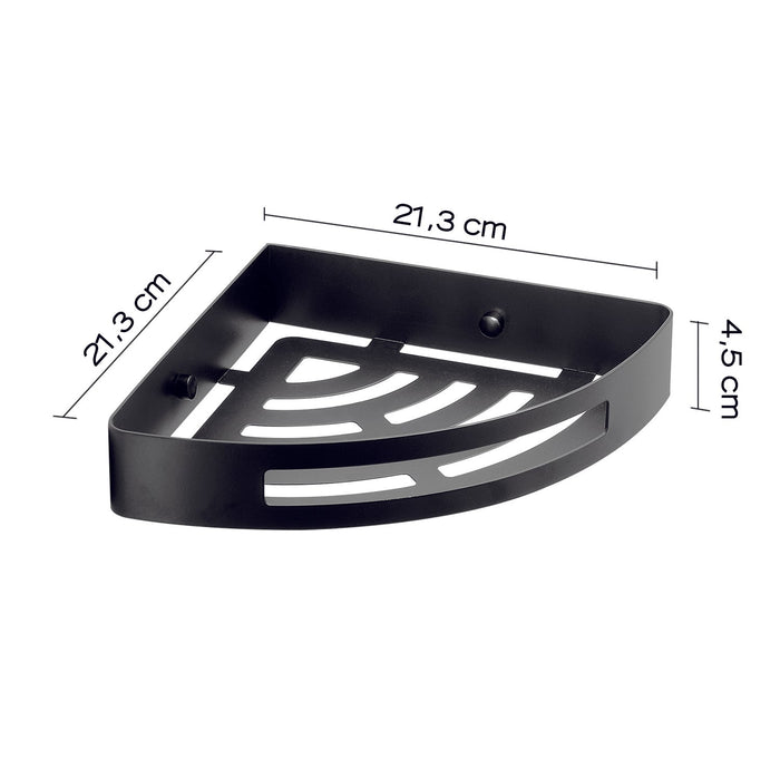 GEDY 24791400000 NERVA Portaobjetos Angular Negro Mate