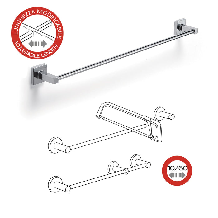 GEDY OI216013000 OLIMPO Toallero 60 cm Cromo