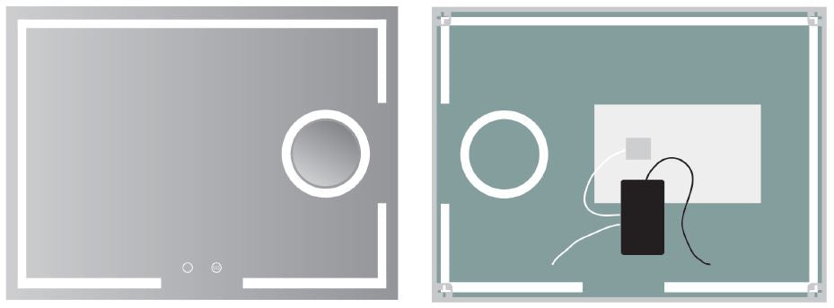 LEDIMEX MALT016/120 MALTA Square LED Mirror Front Light Chrome 120x80 cm