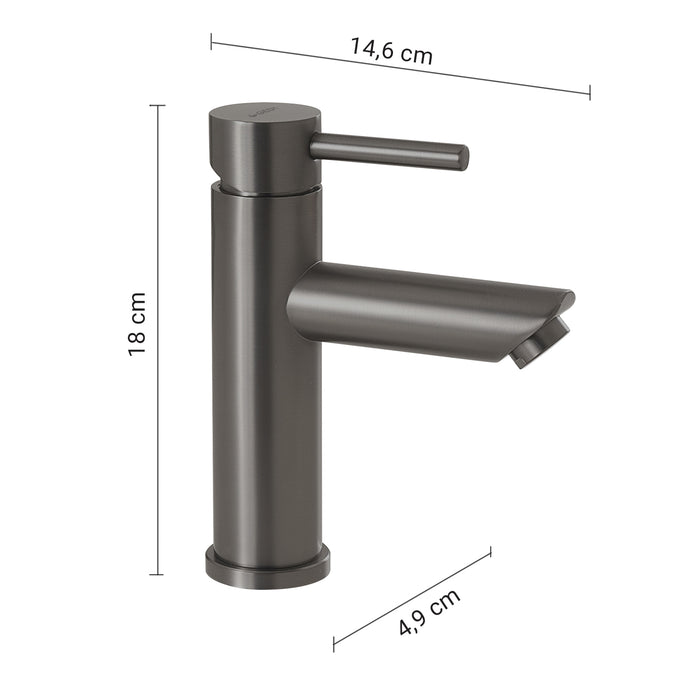 GEDY MXGA0181000 GARDA Grifo bajo de lavabo gun metal