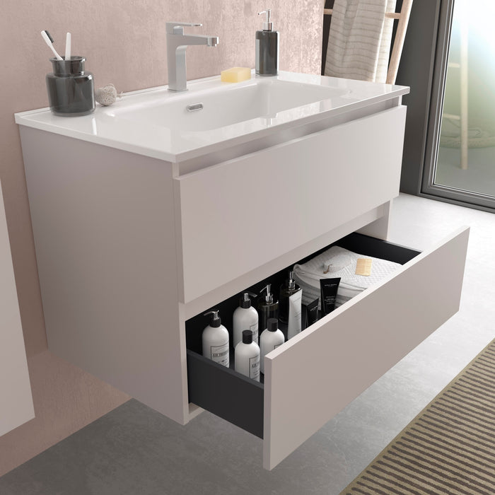 SALGAR BEQUIA Mueble de Baño con Lavabo Color Blanco Mate