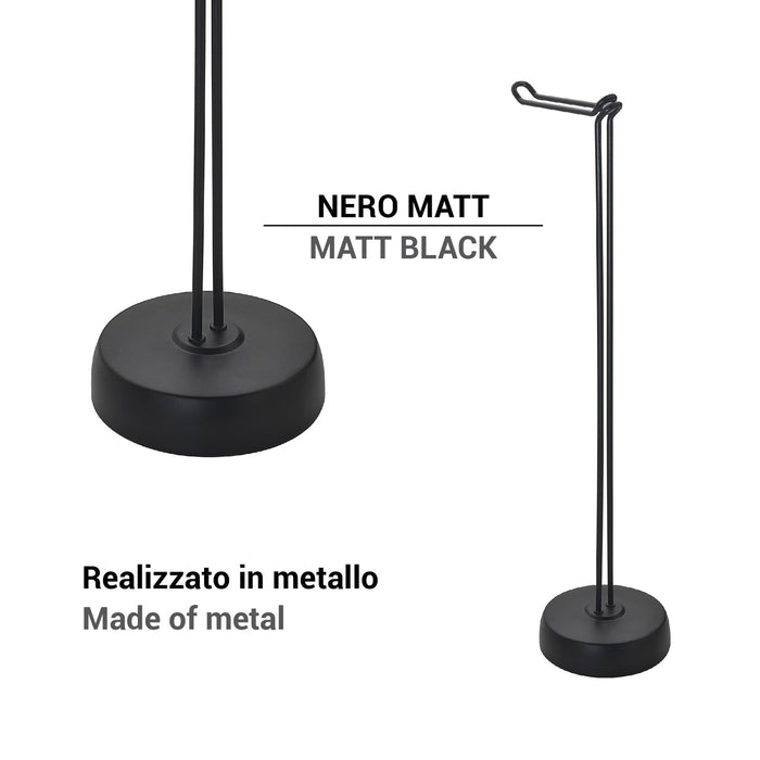 GEDY MU371400000 MINU Toallero y Columna De Pie Negro Mate