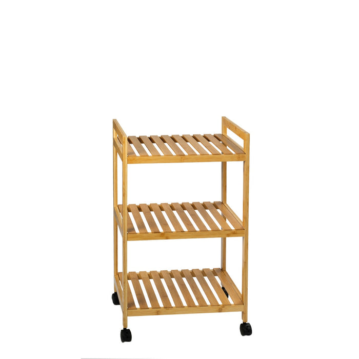 ANDREA HOUSE BA22006 Carro de baño de bambú beige nórdico 3 baldas