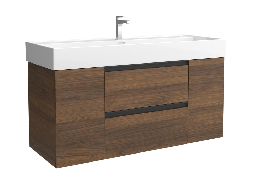 SALGAR 116054 BEQUIA PLUS METAL Mueble de Baño 1 poza Porcelana 120cm Nogal