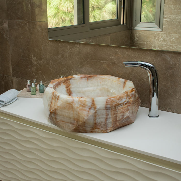 FORZINI FZ-WH-ONX-107 HERMES Lavabo de ónix Blanco