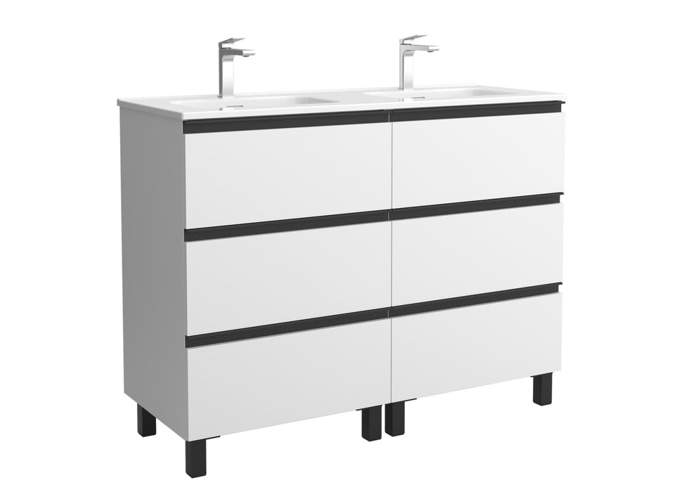 SALGAR BEQUIA METAL Mueble 3C Lavabo Constanza 120 cm Blanco Mate