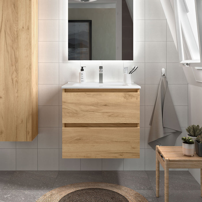 SALGAR BEQUIA Mueble de Baño con Lavabo Color Roble África