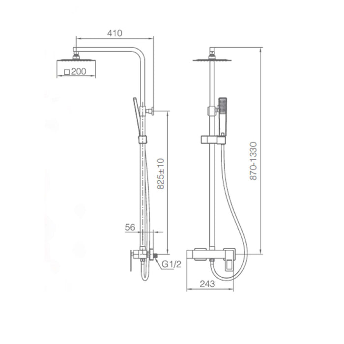 IMEX BDC032/NOR SWEDEN Single-Handle Faucet Telescopic Shower Set Black Rose Gold
