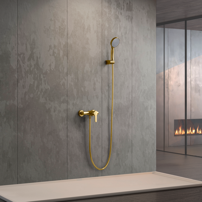 IMEX BDR001-5OC ROMA Kit Ducha Monomando Oro Cepillado