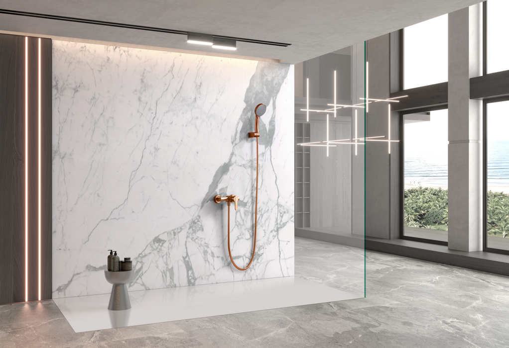 IMEX BDR001-5ORC ROMA Kit Ducha Monomando Oro Rosa Cepillado