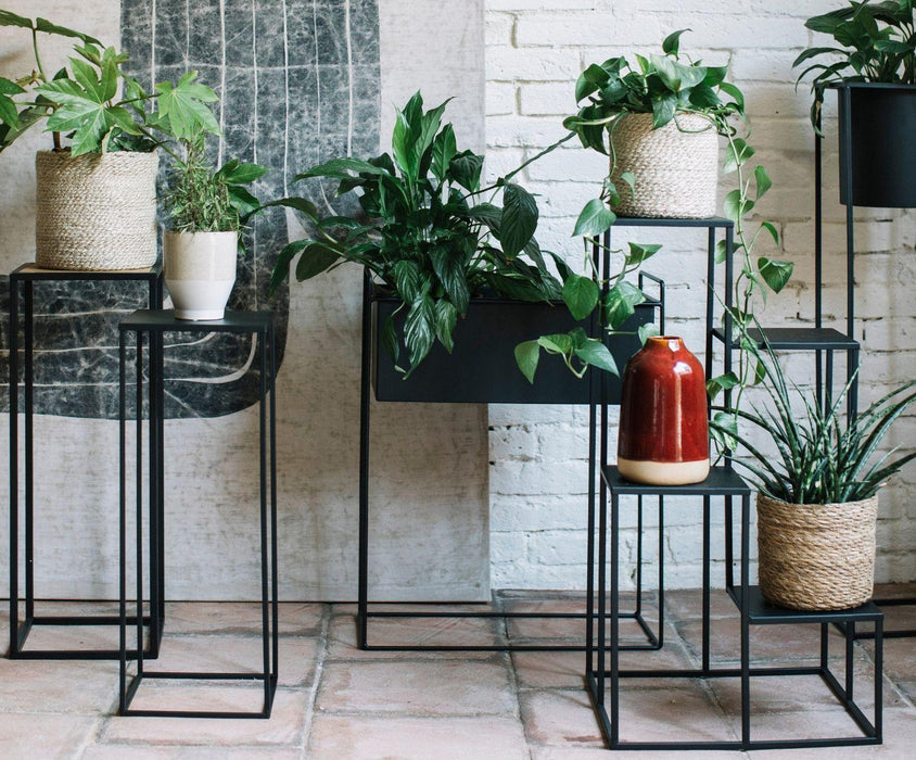 ANDREA HOUSE AX69049 Soporte Plantero Metal Negro 40x40x77 CM