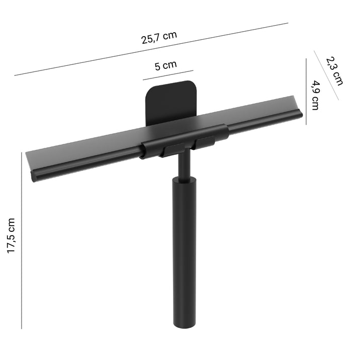 GEDY 56991400004 THOR Set Limpiacristales y percha negro mate