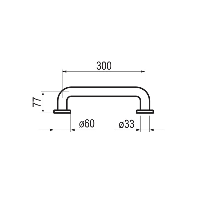 PRESTO 88285_RAL Barra de apoyo recta 300 mm inox RAL