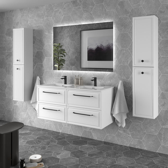 SALGAR 121797 RUNA Mueble de Baño 2 pozas Porcelana 120cm Blanco Mate