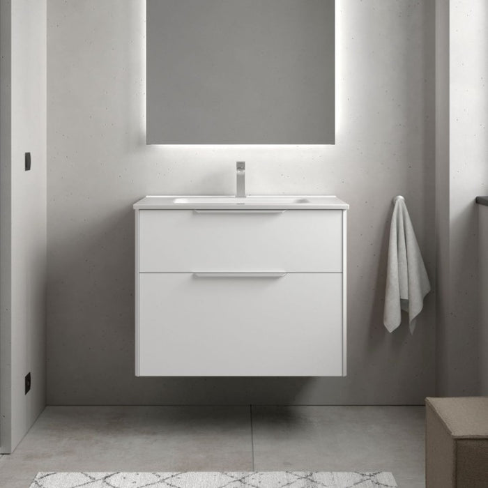 SALGAR LUVA Mueble+Lavabo Blanco Satinado Tirador Cromo
