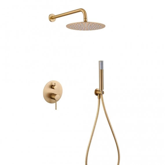 IMEX GPM039/OC MONZA Conjunto Grifo Ducha Monomando Empotrado Oro Cepillado