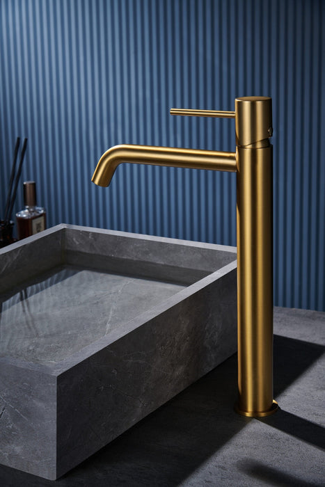 IMEX BDM039-3OC MONZA Grifo Monomando Lavabo Alto Oro Cepillado