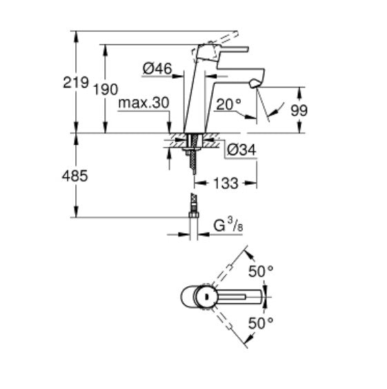 GROHE 23 451 001 CONCETTO Grifo Lavabo M Cromo