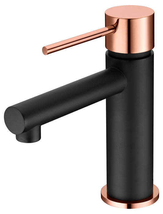 IMEX BDYS045-1NOR MILOS STICK Grifo de Lavabo Negro Oro Rosa