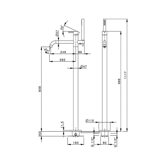 PRESTO 8675299 Nox lavabo pie Inox