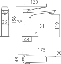 IMEX BDN047-1OC NÁPOLES Single-lever Sink Brushed Gold