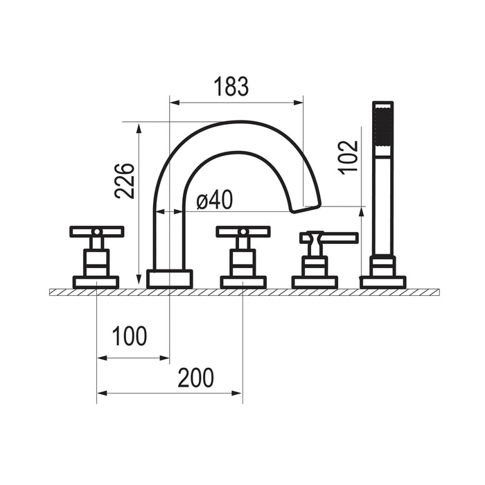 PRESTO 8200500 Matrix batería baño-ducha Cromo