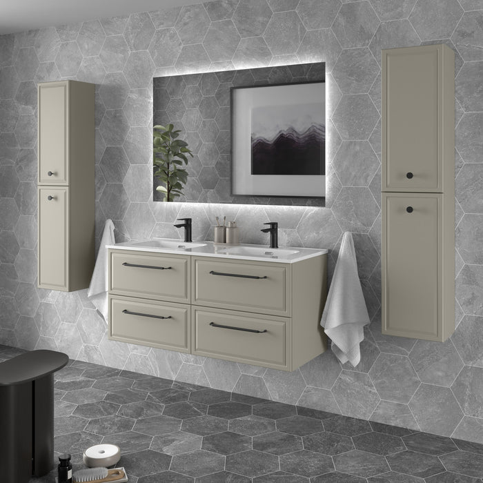 SALGAR 121798 RUNA Mueble de Baño 2 pozas Porcelana 120cm Gris mate