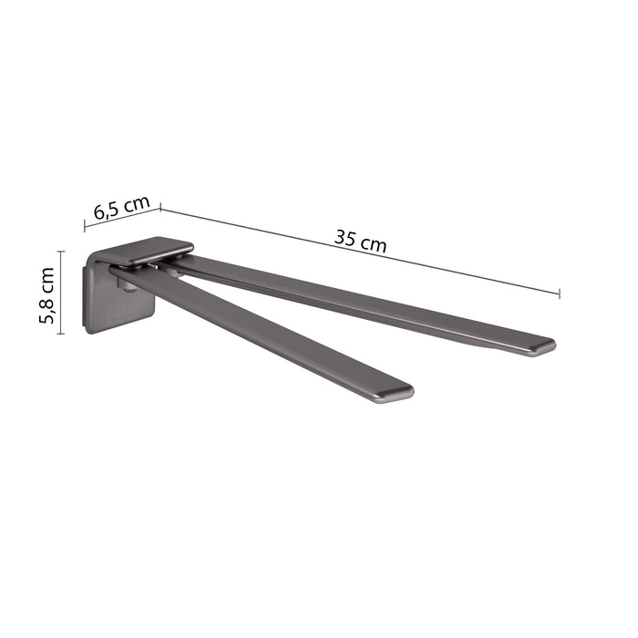 GEDY A9238100000 IL GIGLIO Toallero doble articulado gun metal