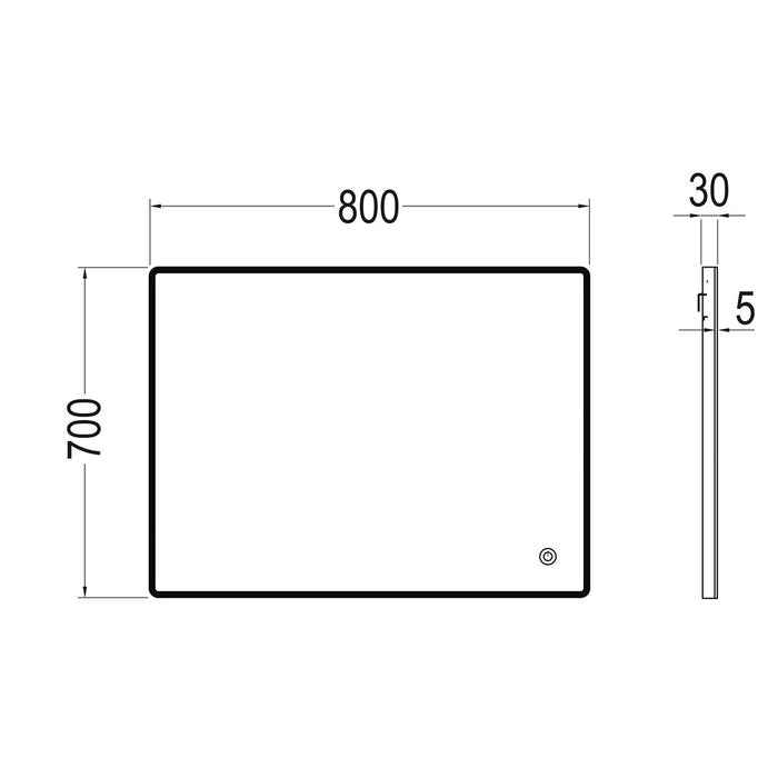 OXEN 409844 FOSTER Espejo Led 30w Rectangular De 80 Cm X 70 Cm 6000k