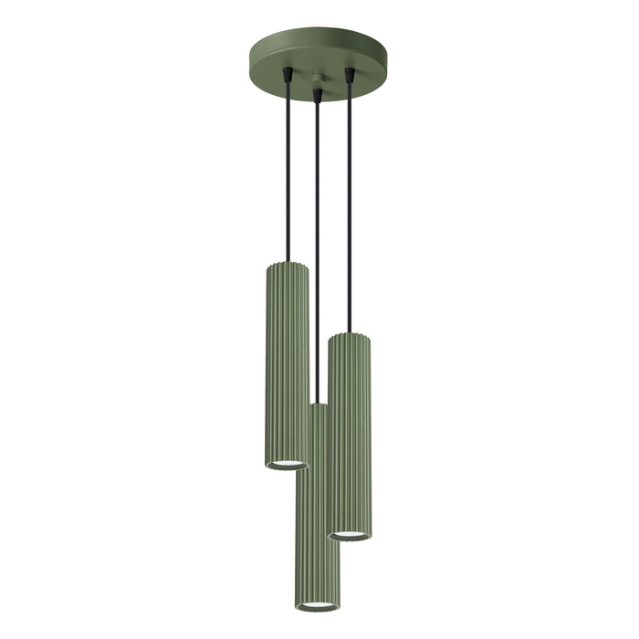 SOLLUX SL.1614 KARBON Lámpara Colgante 3p Verde Oliva