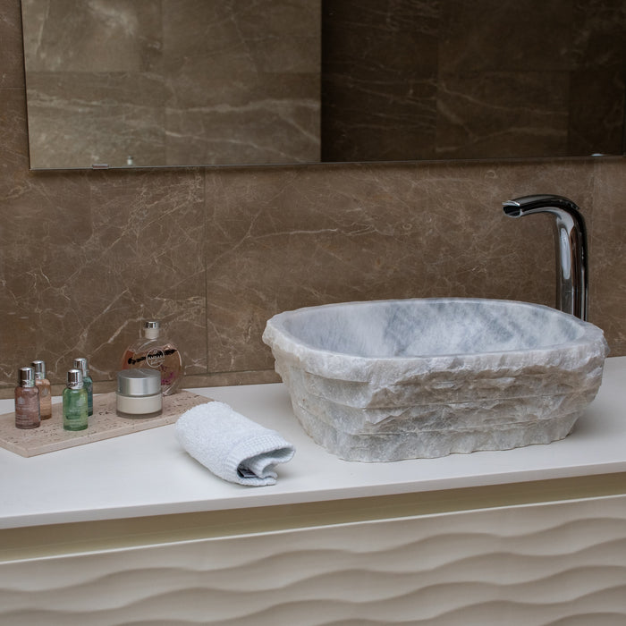 FORZINI FZ-GR/ZG-MB-105 ELERNUS Lavabo oval de mármol Gris