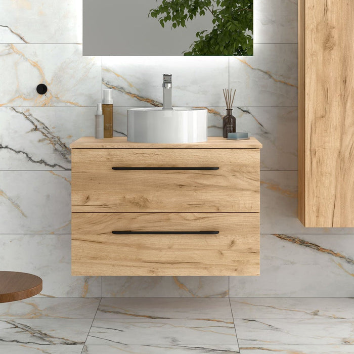 SALGAR MORAI Mueble de Baño con Lavabo y Encimera Color Roble
