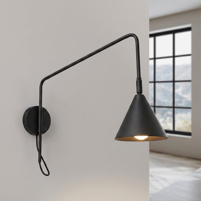 SOLLUX SL.2492 Aplique de pared NOX 1 negro con interruptor