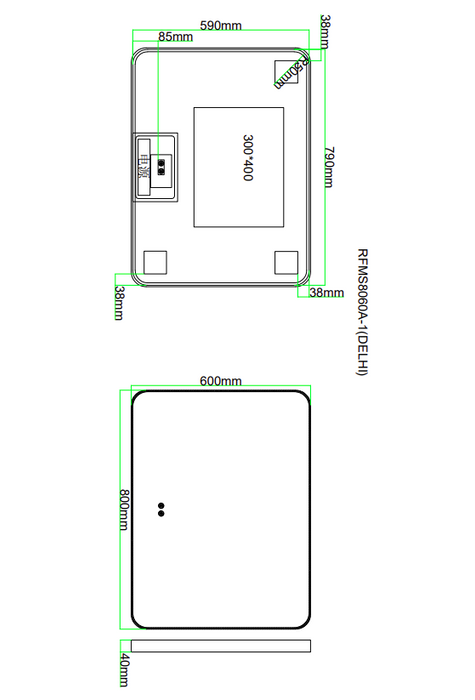 AQUORE DELHI Espejo Marco Metálico