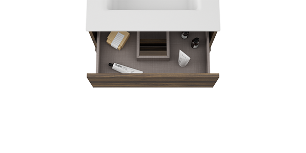 VISOBATH BOX Vanity unit 2 Drawers Color White Ada