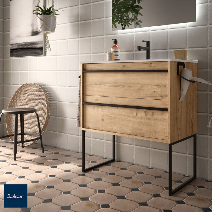 SALGAR 97163 Juego de 2 Patas Marco Negro Mate 330x432 mm