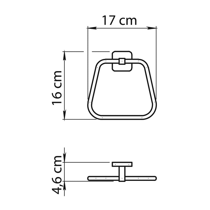 GEDY TO701400100 TONGA Toallero Aro Negro Mate