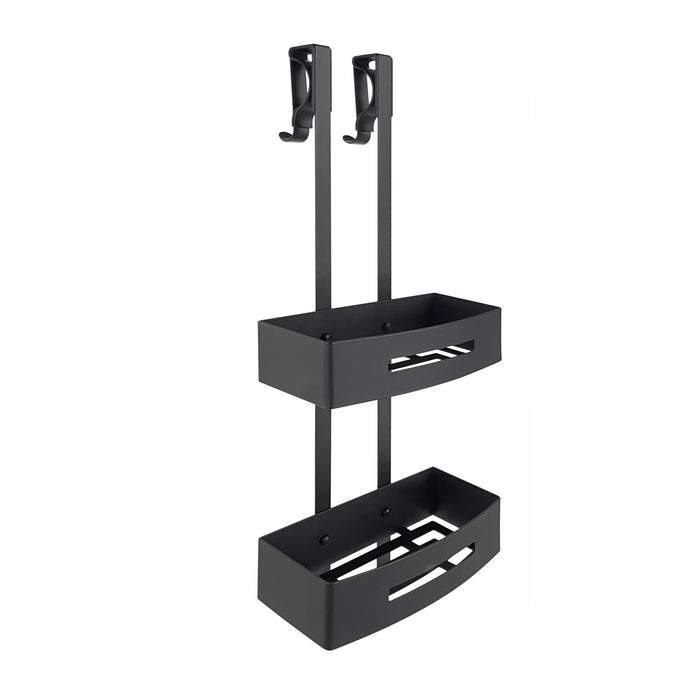GEDY 77191400000 POSEIDON Porta objetos de ducha doble para colgar negro mate