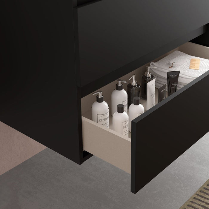 SALGAR 98201 BEQUIA Mueble de Baño con Lavabo 140 cm Negro Mate