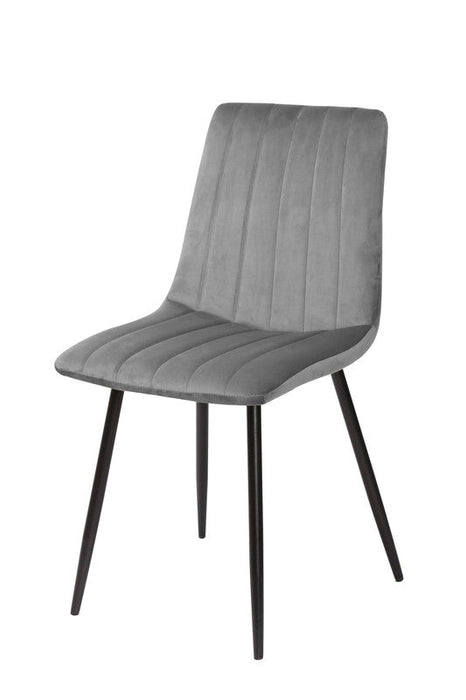 FURNITURE STYLE FS7066PIEDVEL IRIA Pack 4 Dining Chairs Velvet Color Gray