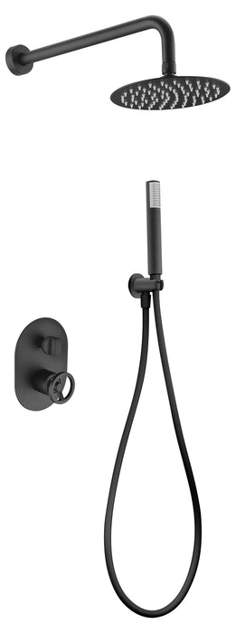 IMEX GPC033/NG OLIMPO Conjunto de Ducha Empotrado Monomando Negro Mate