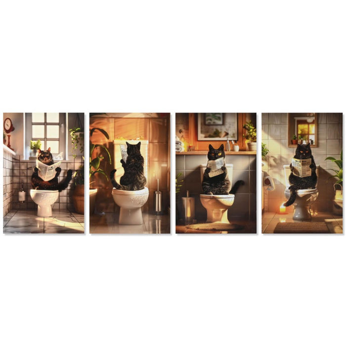 ARCOBAÑ FCUAGATOS  Cuadro Lienzo Baño Gatos