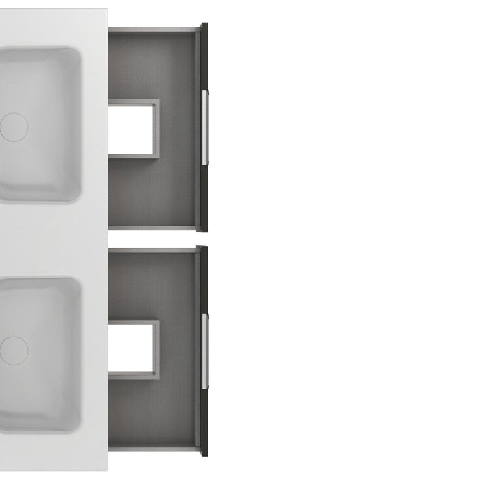 AMIZUVA C0073824 SUKI Mueble de Baño con Lavabo 6 Cajones 120 cm Antracita Brillo