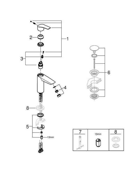 GROHE 24 167 AL1 ESSENCE Monomando con inversor de 2 vías grafito cepillado