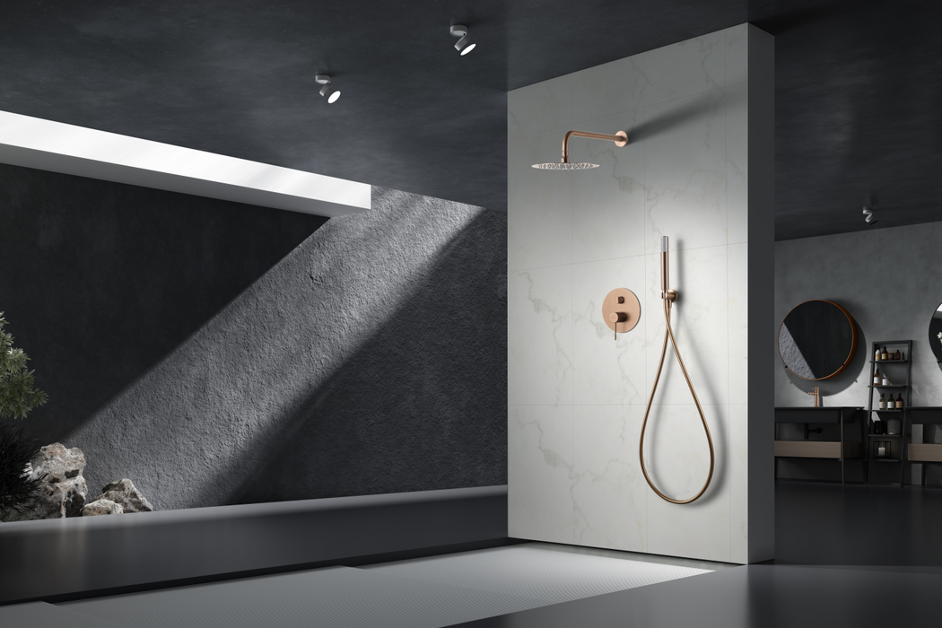 IMEX GPD038/ORC LINE Conjunto Ducha Monomando Empotrado Oro Rosa Cepillado