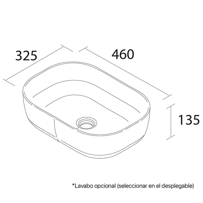 SALGAR UNIIQ Mueble de Baño con Tapa Encimera Solid Surface 2 Cajones Color Antracita Mate