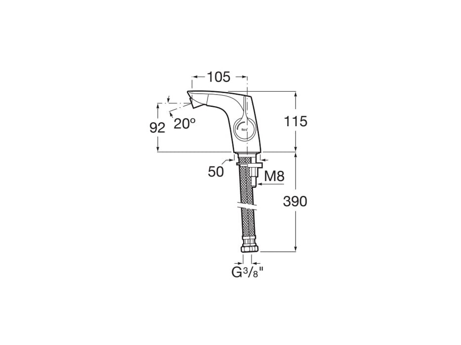 ROCA A5A6A3ANM0 INSIGNIA Grifo Monomando Bidé Cold Start Negro Titanio Cepillado