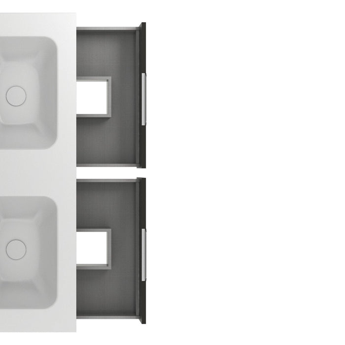 AMIZUVA C0073819 SUKI Mueble de Baño con Lavabo 4 Cajones 120 cm Antracita Brillo